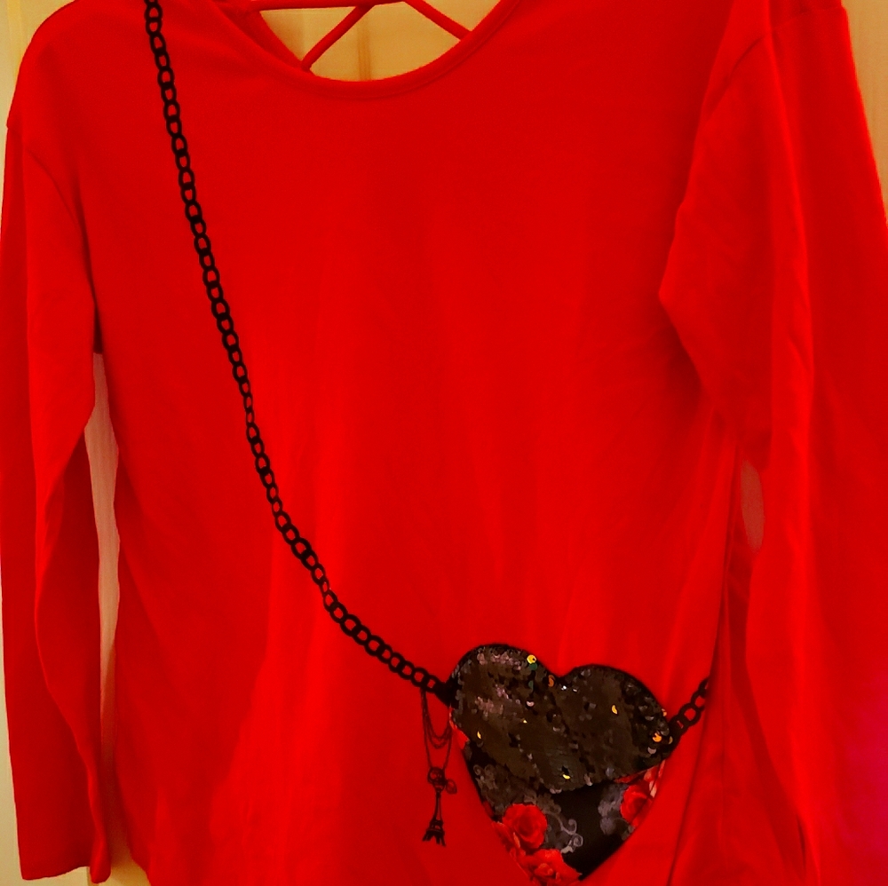Adorable Justice long sleeve shirt sequin purse